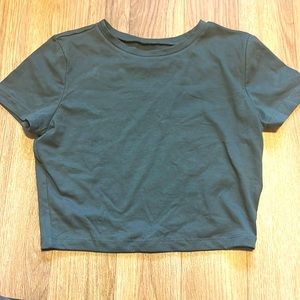 green crop top